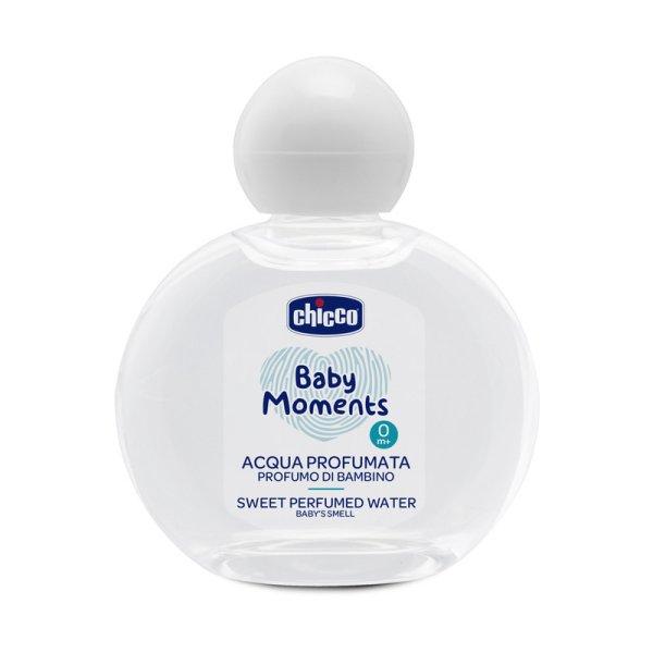 Chicco Édes illatos víz 100 ml Baby Moments alkoholmentes, babapúder illat