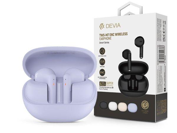 Devia TWS Bluetooth sztereó headset v5.3 + töltőtok - Devia TWS-M7 ENC
Wireless Earphone with Charging Case - lila