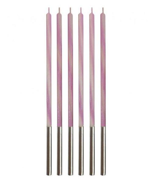 Rózsaszín Candy Pink tortagyertya, gyertya szett 6 db-os