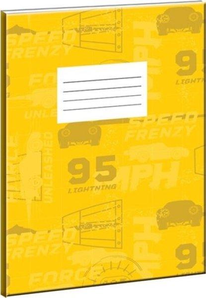 Disney Verdák Yellow Speed B/5 vonalas füzet 50 lapos