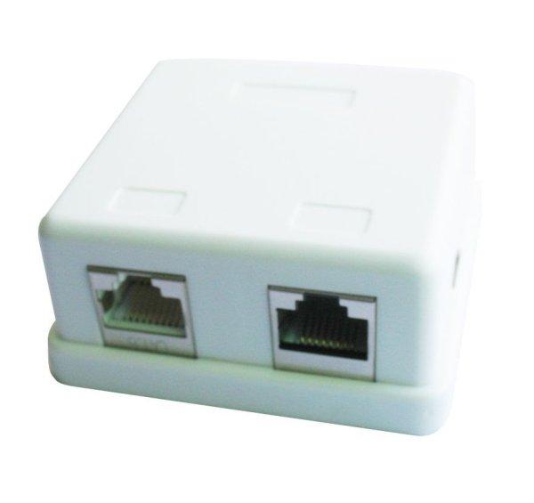 Gembird NCAC-HS-SMB2 Two jack surface mount box with 2 CAT5e half-shielded
keystone jacks