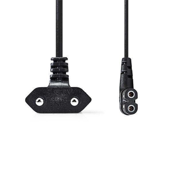 Nedis CEGL11055BK30 tápkábel, Euro dugó, IEC-320-C7, pipa, szögben balra,
3m, fekete