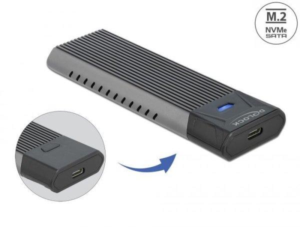 DeLock External USB Type-C Combo Enclosure for M.2 NVMe PCIe or SATA SSD - tool
free