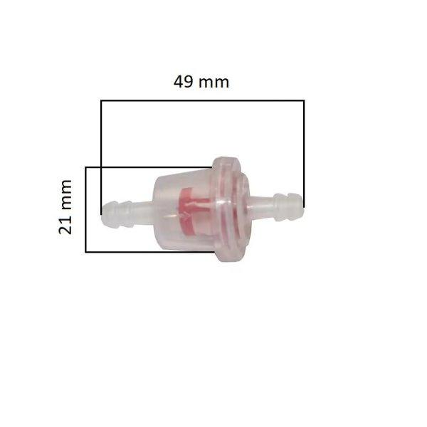 Benzin és gázolajszűrő műanyag betétes 41 x 21 mm - O 6 mm
