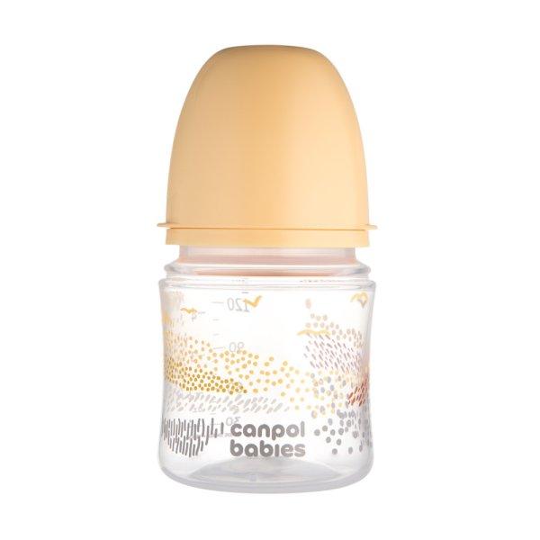 Canpol babies Anti-kólikás cumisüveg, EasyStart, MOUNTAINS, 120 ml - bézs
