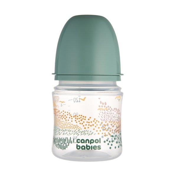 Canpol babies Anti-kólikás cumisüveg, EasyStart, MOUNTAINS, 120 ml - zöld