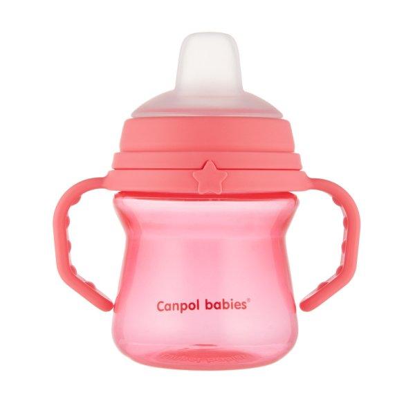Canpol babies Itatópohár szilikonos ivócsőrrel, FirstCup, 150 ml,
rózsaszín