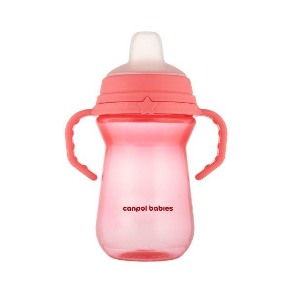 Canpol babies Itatópohár szilikonos ivócsőrrel, FirstCup, 250 ml,
rózsaszín