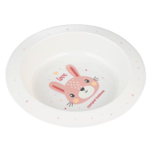Canpol babies Műanyag tál, 270ml, CUTE ANIMALS, nyuszi