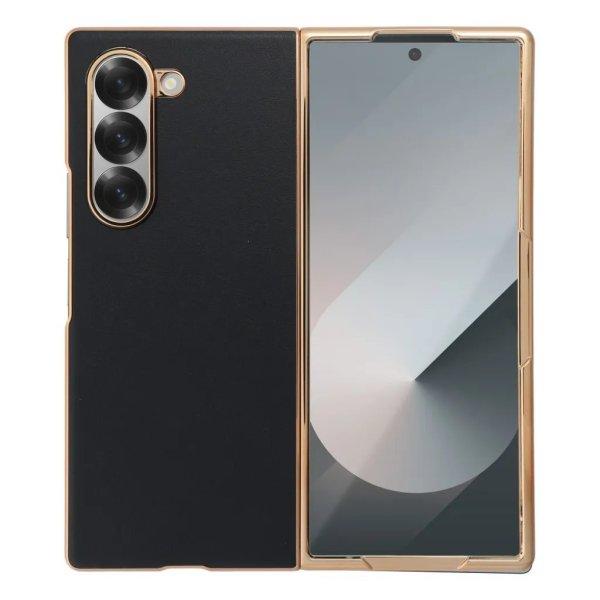 Samsung Galaxy Z Fold 6 fekete-arany hátlap és képernyővédő tok