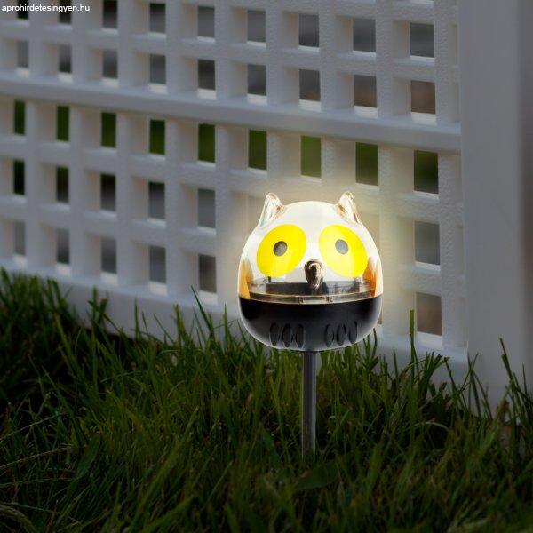 LED-es szolár lámpa - bagoly - hidegfehér - sárga - 150 x 50 x 50 mm