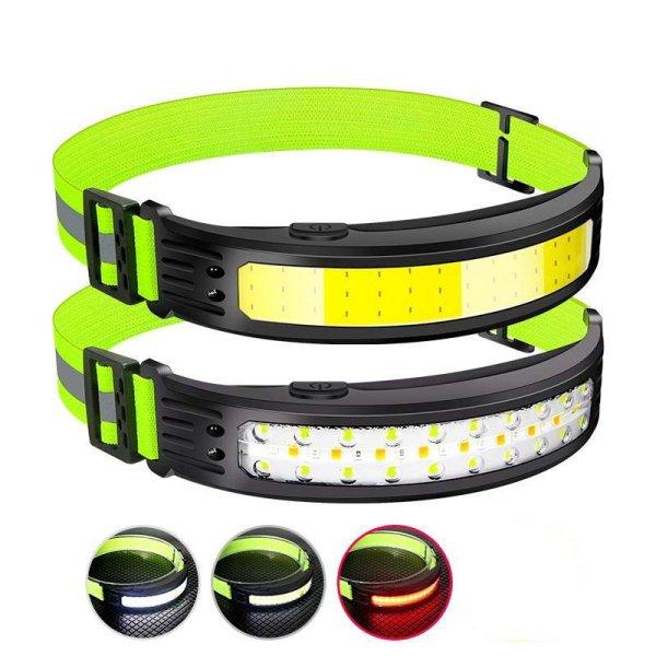 27099 mozgásérzékelős COB LED fejlámpa, USB-s, kültéri, vészvilágítás
funkcióval