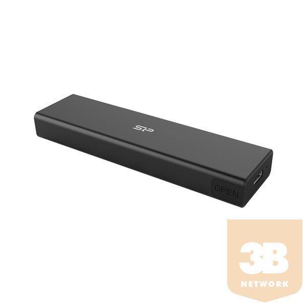 Silicon Power Külső SSD ház - PD60 (M.2 PCIe NVMe SSD / M.2 SATA SSD, Type-C
kimenet, Alu, Fekete)