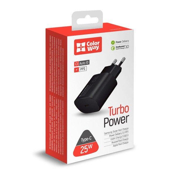 COLORWAY USB töltő adapter, Power Delivery Port PPS USB Type-C (25W) fekete
(CW-CHS033PD-BK)