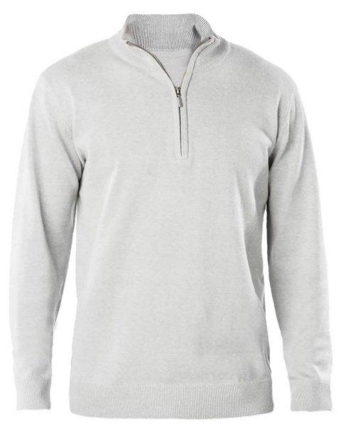 Férfi galléros 1/4 cipzáros keskeny szabású pulóver, Kariban KA970, Grey
Melange-L