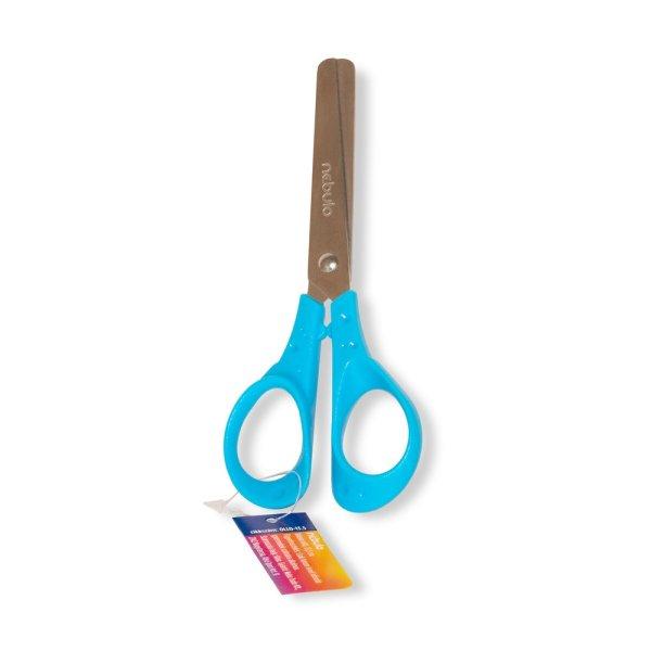Olló 13,5cm, kerekített heggyel, ergonomikus, iskolai, Nebulo 