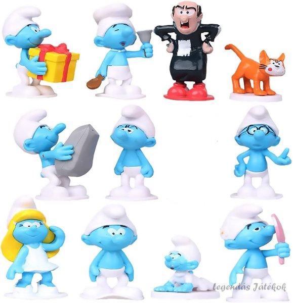 11 db-os Hupikék törpikék figura szett