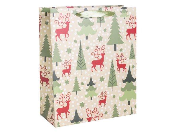 Papírtasak fenyők rénszarvassal 26*32 cm