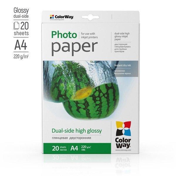 COLORWAY Fotópapír, kétoldalas, magasfényű 220 g/m2, A4, 20 sht
(PGD220020A4)