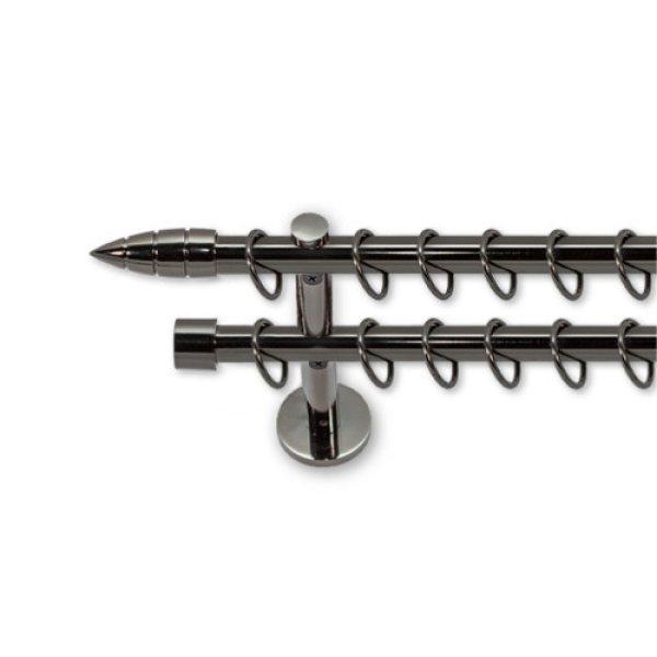 Landhouse 19mm karnis dupla fekete króm Bullet véggel