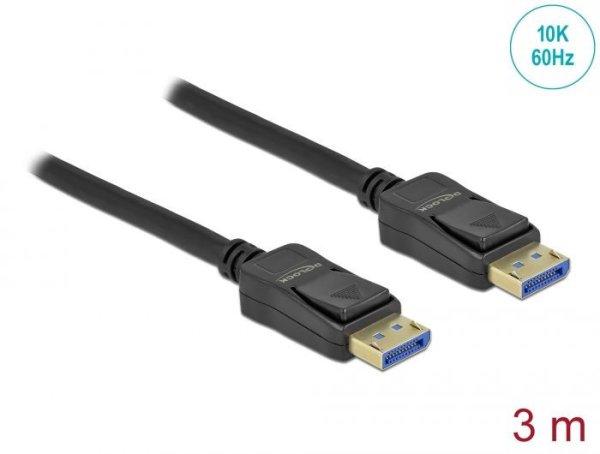 DeLock DisplayPort cable 10K 60Hz 54Gbps ABS housing 3m Black