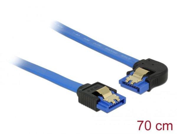 DeLock SATA 6 Gb/s receptacle straight > SATA receptacle left angled 70cm
blue with gold clips Cable