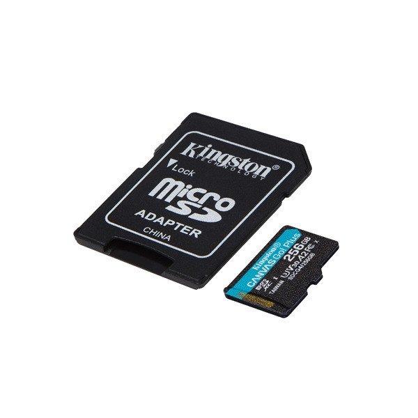 KINGSTON Memóriakártya MicroSDXC 256GB Canvas Go Plus Gen4 200R A2 U3 V30 +
Adapter