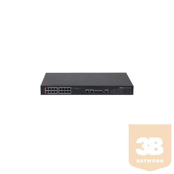 Dahua Menedzselhető PoE switch - PFS4218-16ET-240 (16x 100Mbps PoE/PoE+; 2x
gigabit/SFP combo uplink; 240W)