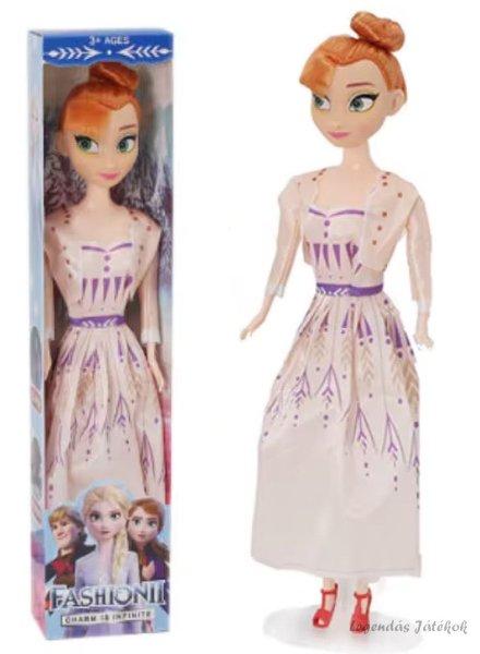 Frozen Jégvarázs - Anna jellegű baba világos ruhában 28 cm