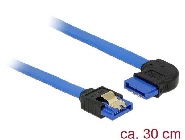 DeLock SATA 6 Gb/s receptacle straight > SATA receptacle right angled 30 cm
blue with gold clips Cable Blue