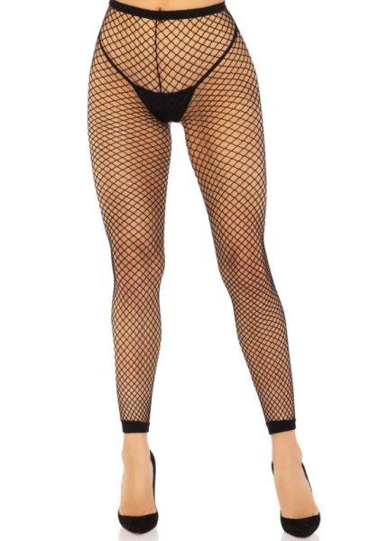 Leg Avenue Industrial Net footless tights O/S - Hálós harisnyanadrég (Fekete)