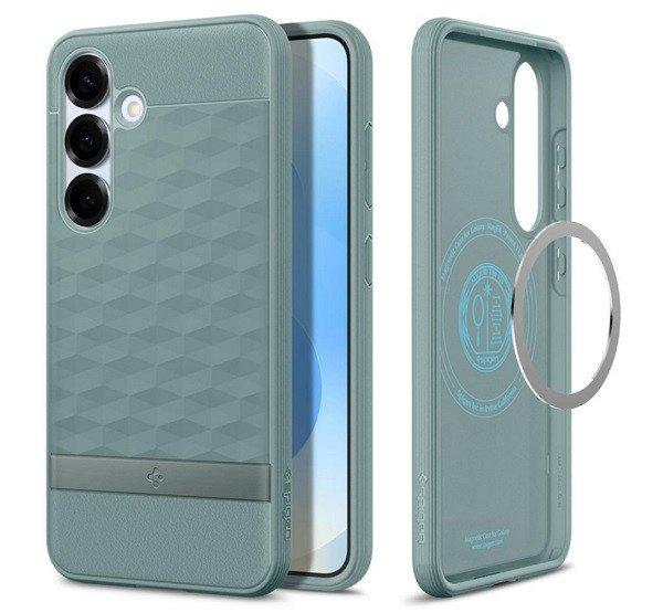 SPIGEN PARALLAX szilikon telefonvédő (ütésállóság, légpárnás keret,
MagSafe, 3D rombusz) ZSÁLYAZÖLD Samsung Galaxy S25 (SM-S931)