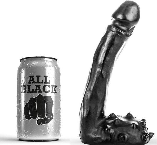 ALL BLACK - 19 cm-es élethű dildó