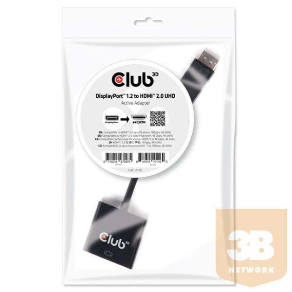 ADA Club3D DISPLAY PORT 1.2 MALE TO HDMI 2.0 FEMALE 4K 60HZ UHD/ 3D ACTIVE
ADAPTER