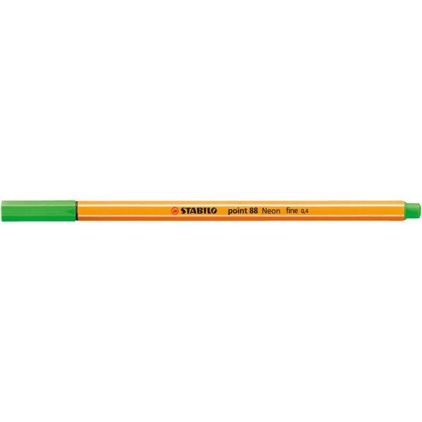 Rostirón, tűfilc 0,4mm, STABILO Point 88 neon zöld