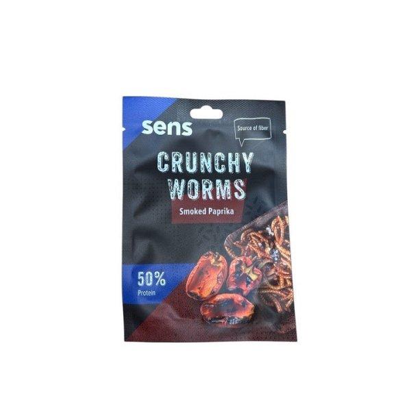 Sens Crunchy Worms Smoked Paprika ízű ropogós lisztkukac snack 12g