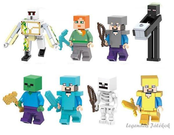 8 db-os Minecraft mini figura szett