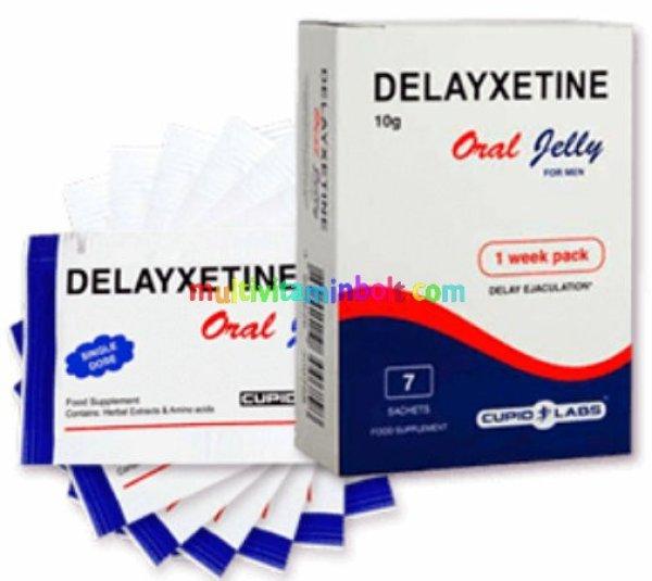 DELAYXETINE ORAL JELLY- 7 db tasak, szájba oldódó, magömlés késleltető
zselé