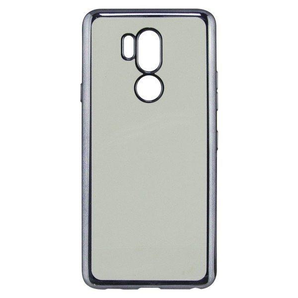 Mobiltelefontartó Lg G7 Flex Metal TPU Átlátszó Szürke Fémes