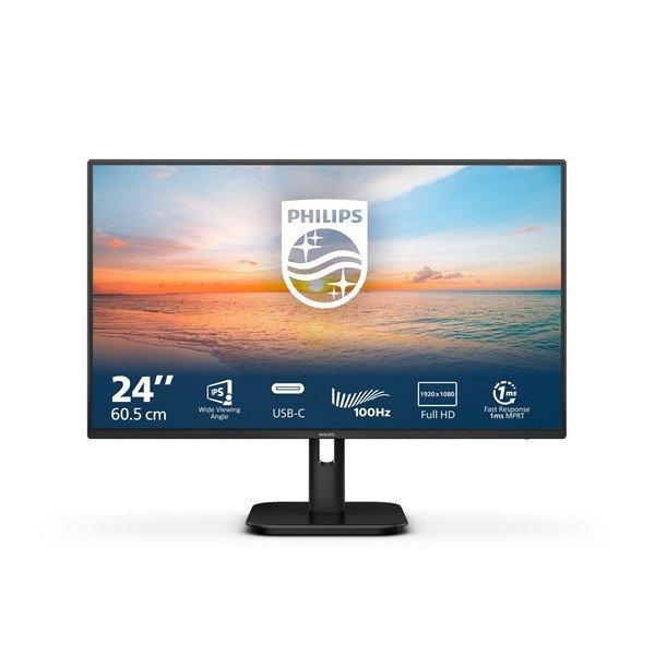 PHILIPS IPS monitor 23.8" 24E1N1300A/00 1920x1080, 16:9, 250cd/m2, 4ms,
HDMI/2xUSB/USB-C, hangszóró, 100Hz