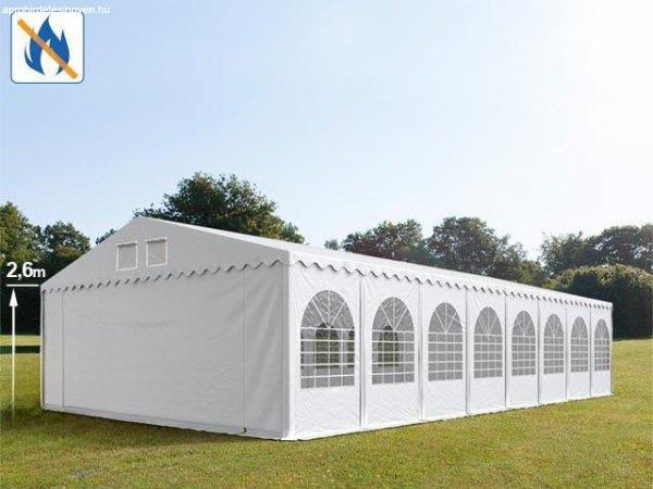 Professzionális  extra erős rendezvénysátor 7x24 m, ponyva lángálló PVC
oldalmagasság + 2,6m, erősített szerkezettel