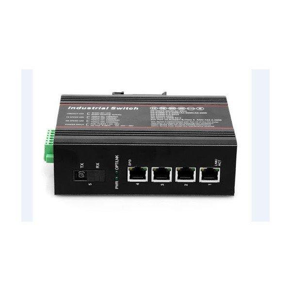 LinkEasy ISW-104-PWR 1xGbE SFP+4x10/100/1000BaseTX 802.3af/at,duál 48V DC
bemenet,DIN sín, -40~+85C ipari PoE switch