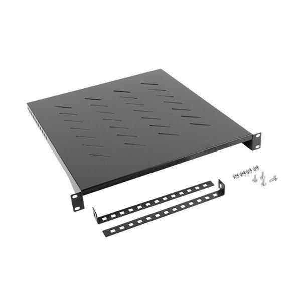 Lanberg AK-1005-B 19" 1U MÉLY:500mm MAX:25kg fix fekete polc 4 ponton
rögzített csavarral