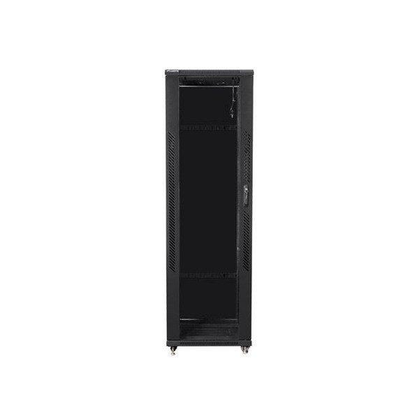Lanberg FF01-6042-12B 19" 42U SZÉL:600mm MÉLY:1000mm MAG:2047mm
lapraszerelt üvegajtós fekete rack szekrény