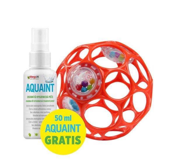 Oball Rattle Játék, 10 cm, orange, 0 hó+, + AJÁNDÉK Aquaint, 50ml
