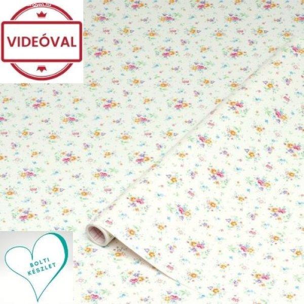 Virágmintás öntapadós fólia Sunflor weiss 346-0193