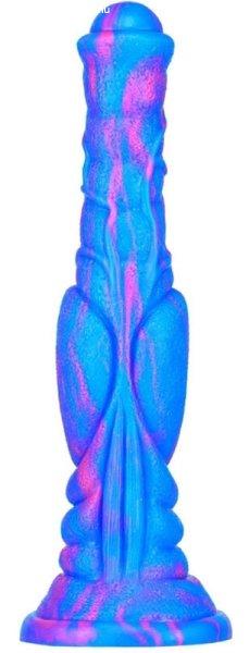 Dildo Dog Long – 26 cm-es prémium dildó kék-rózsaszínben