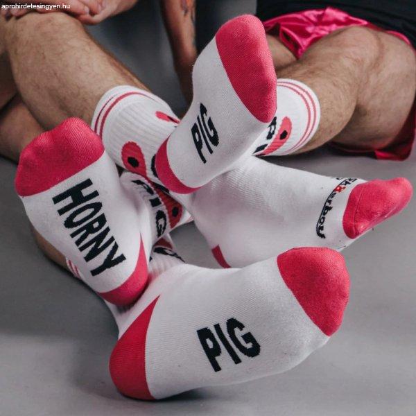 HORNY PIG Sk8erboy – stílusos fehér zoknik