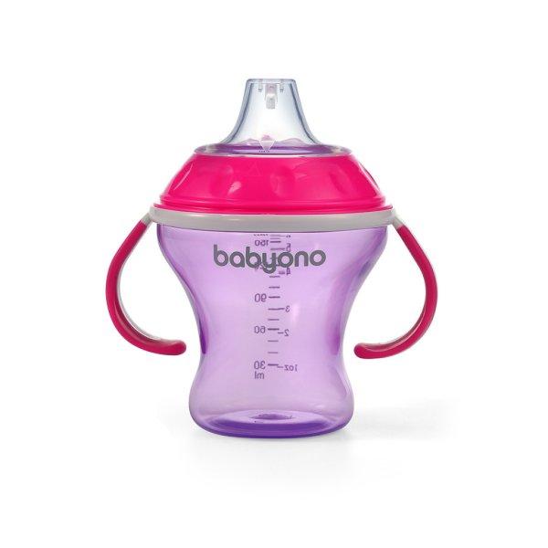 BABYONO Csöpögésmentes itatópohár puha itatófejjel Natural Nursing 180 ml
lila