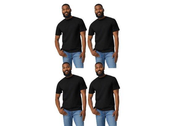 4 db-os pólócsomag Gildan GI3000 körkötött rövid ujjú férfi pamut
póló, Black-2XL